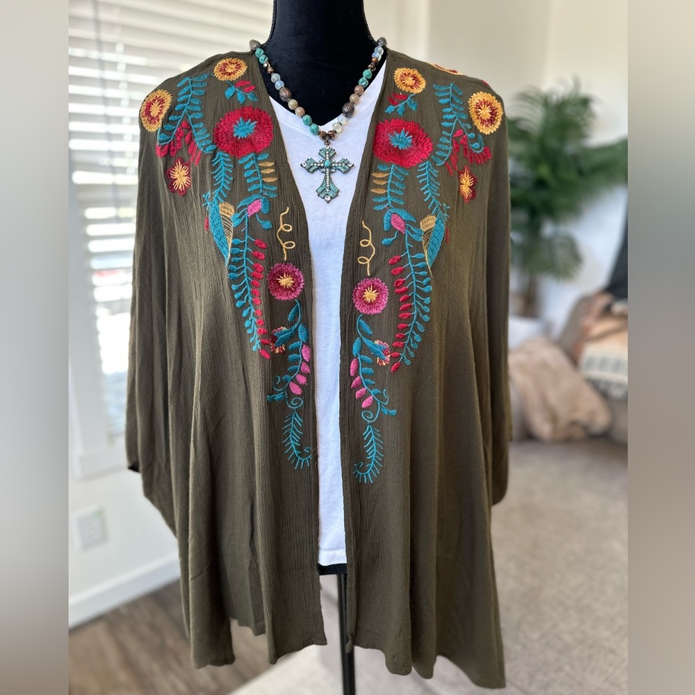 Olive Green winged Cover up